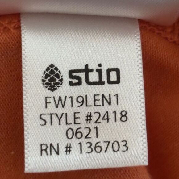 STIO Men's Sweater 1/4 Zip Pullover Lightweight Thumbholes Orange Size Medium - Picture 16 of 16